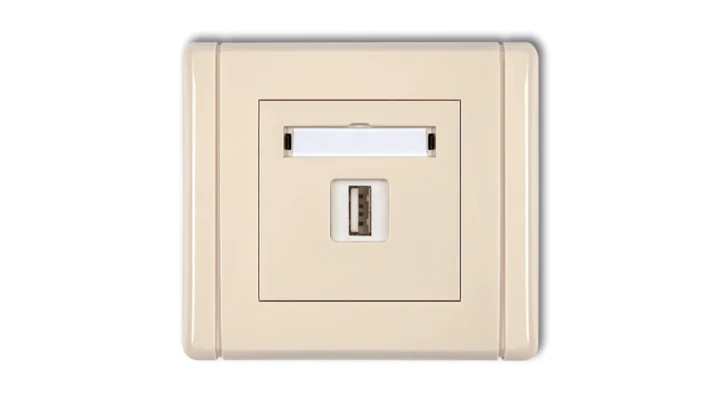 FLEXI Ładowarka USB pojedyncza 5V 2A beżowy 1FCUSB-3 GN-FL-78-01-01-00-00