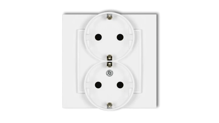 Gniazdo podwójne z uziemieniem SCHUKO 2x(2P+Z) (przesłony torów prądowych) MGP-2sp