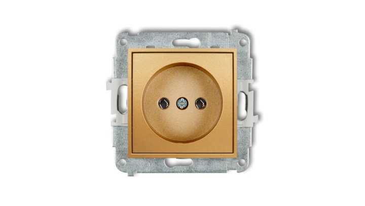MINI Mechanizm gniazda pojedynczego bez uziemienia 2P (bez przesłon torów prądowych) złoty 29MGP-1