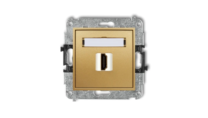 MINI Mechanizm gniazda pojedynczego HDMI 2.0 złoty 29MHDMI-3