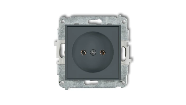 MINI Mechanizm gniazda pojedynczego bez uziemienia 2P (bez przesłon torów prądowych) grafitowy mat 28MGP-1