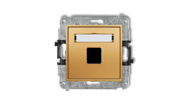MINI Mechanizm gniazda multimedialnego pojedynczego bez modułu (standard Keystone) złoty 29MGM-1P