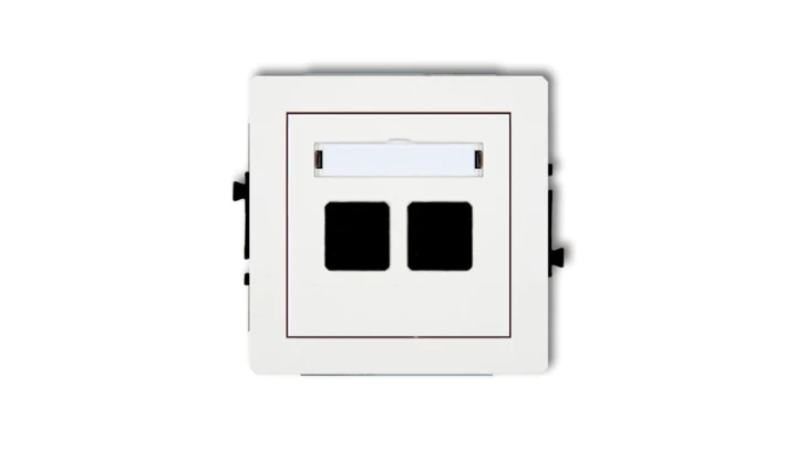 DECO Mechanizm gniazda komputerowego podwójnego bez modułu biały DGK-2p PT-GN-DE-80-00-ND-00
