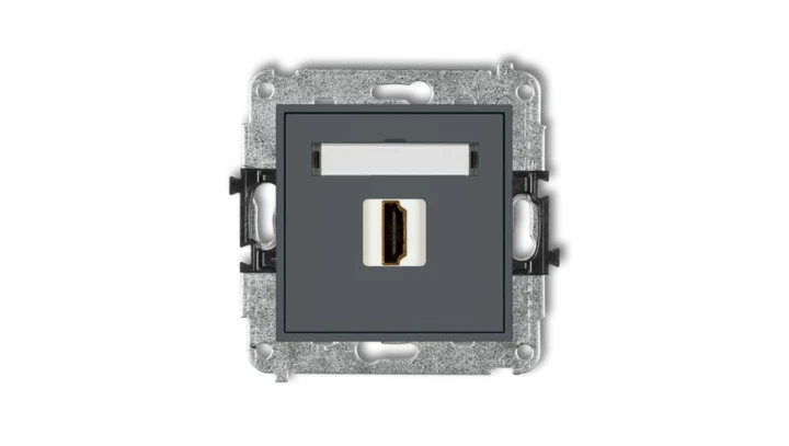 MINI Mechanizm gniazda pojedynczego HDMI 2.0 grafitowy mat 28MHDMI-3
