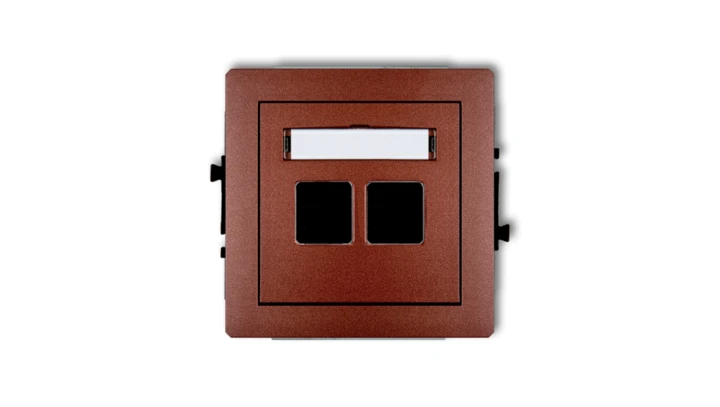 Mechanizm gniazda multimedialnego podwójnego bez modułu (standard Keystone) 9DGM-2P