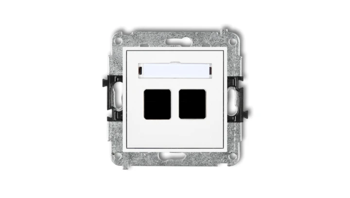 Mechanizm gniazda multimedialnego podwójnego bez modułu (standard Keystone) MGM-2P