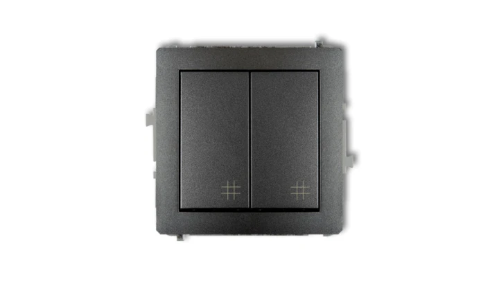 DECO Mechanizm wyłącznika 2 podwójnego krzyżowego grafitowy 11DWP-66