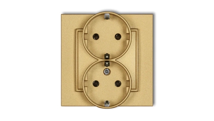 Gniazdo podwójne z uziemieniem SCHUKO 2x(2P+Z) (bez przesłon torów prądowych) 29MGP-2s