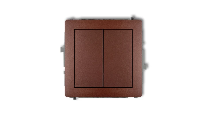 Mechanizm łącznika podwójnego krzyżowego (dwa klawisze bez piktogramu) brązowy metalik 9DWP-66.1