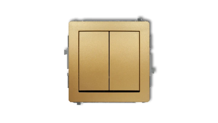 Mechanizm łącznika podwójnego krzyżowego (dwa klawisze bez piktogramu) złoty 29DWP-66.1