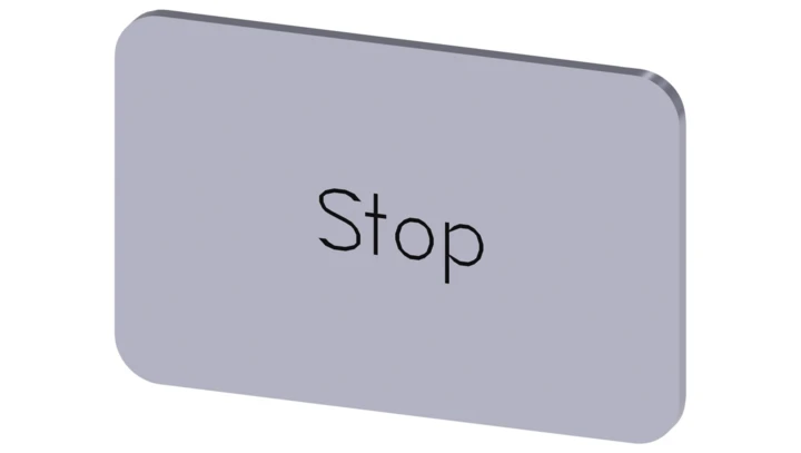 Etykieta samoprzylepna 17.5x27mm srebrna inskrypcja /Stop/ SIRIUS ACT 3SU1900-0AD81-0DS0