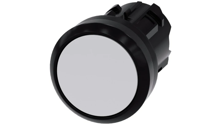 Przycisk 22mm tworzywo biały płaski bez samopowrotu odbl przez wciśnięcie SIRIUS ACT 3SU1000-0AA60-0AA0