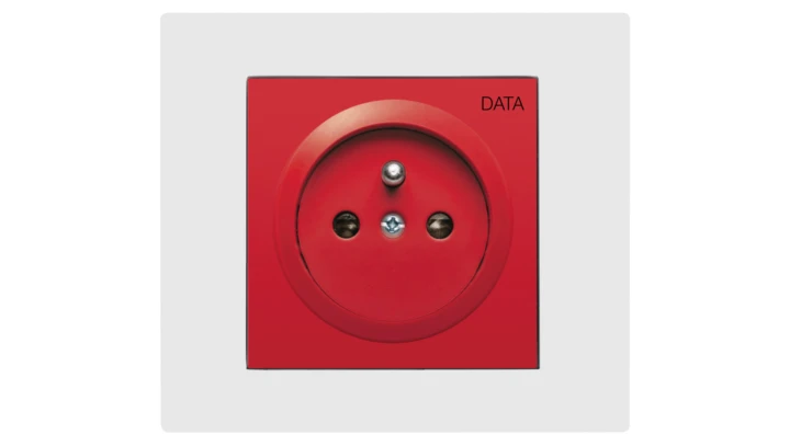 Vestra Gniazdo pojedyncze DATA bez ramki podtynkowe IP20 czerwony 3842-10
