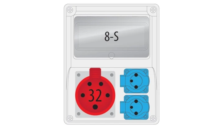 Rozdzielnica R-BOX 240 8S 1x32/5, 2x230V puste okno B.1802