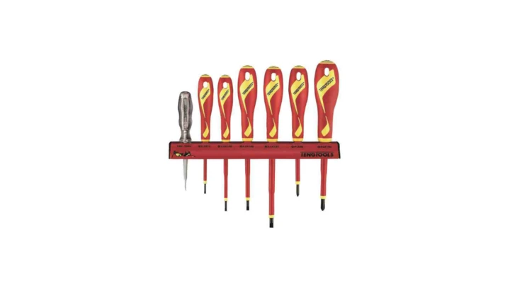 Zestaw wkrętaków izolowanych 1000V 7 elementowy (na wieszaku ściennym) Teng Tools WRMDV07N 174520205