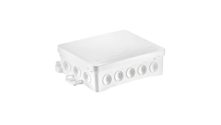 Puszka naścienna 90x40x135mm z dławnicą zintegrowaną samozatrzaskowa, bezhalogenowa, seria FASTBOXiHOOK biała IP54 NS9 35404106