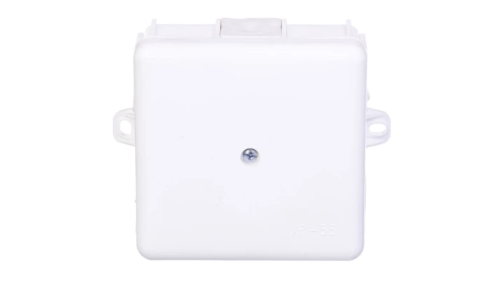 Puszka hermetyczna n/t 86x86x39mm z zaciskiem 5x2,5mm z uszami montaż. IP55 biała 0226-11