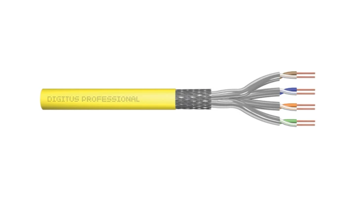 Kabel teleinformatyczny S/FTP kat.7A LS0H drut żółty Dca DK-1743-A-VH-5 /500m/