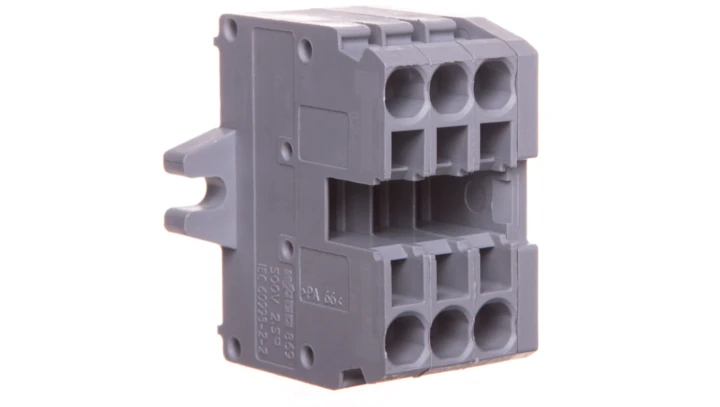 Listwa zaciskowa kompaktowa 2-przewodowa 2,5mm2 3-torowa z mocowaniem śrubowym szara 869-103 /100szt./