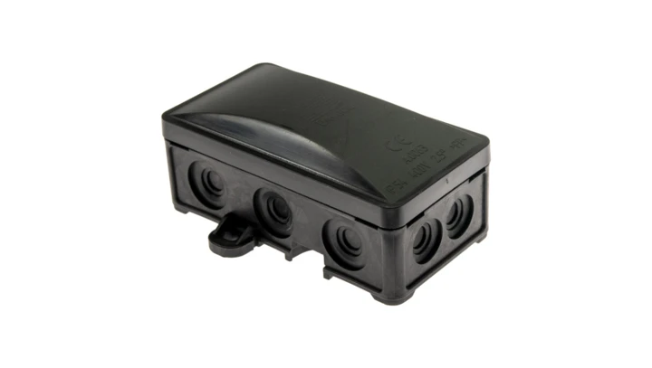 Puszka instalacyjna hermetyczna 90x45 klik, 10 dławików, czarna /90szt./