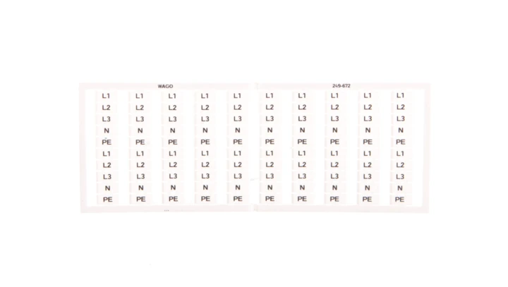 Oznaczniki WSB 20x L1 L2 L3 N PE, biały 249-672 /5szt./