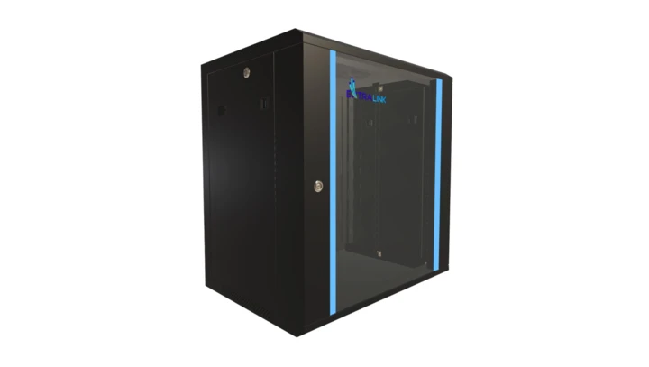 Szafa rack montowana na ścianie Extralink 12U 600x450 Czarna