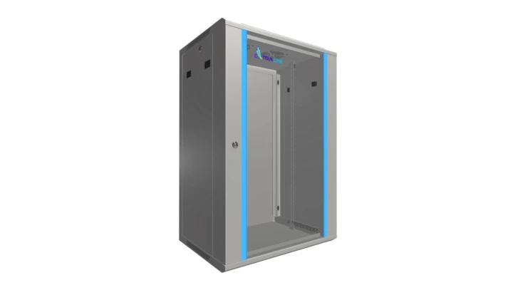 Szafa rack montowana na ścianie Extralink 18U 600x450 Szara