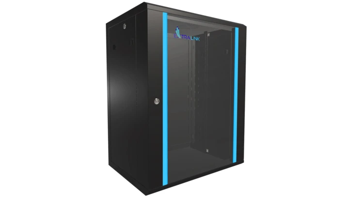 Szafa rack montowana na ścianie Extralink 15U 600x450 Czarna
