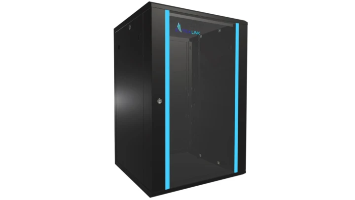 Szafa rack montowana na ścianie Extralink 18U 600x600 Czarna