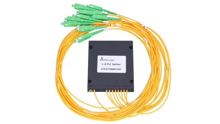 Splitter 2,0mm, 1,5m, G657A, moduł ABS Extralink 1:8 PLC SC/APC