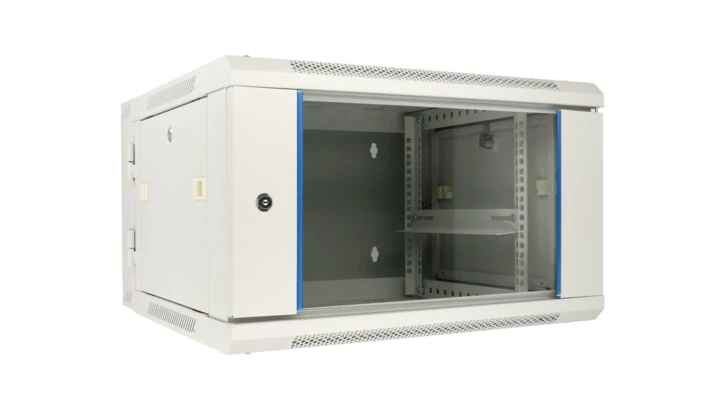 Szafa rack montowana na ścianie, dwusekcyjna Extralink 6U 600x600 AZH Szara