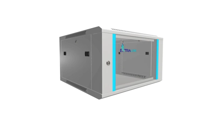 Szafa rack montowana na ścianie Extralink 6U 600x600 Szara