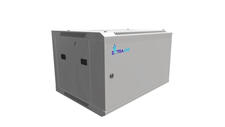 Szafa rack montowana na ścianie, drzwi blaszane pełne Extralink 6U 600x450 ASP Szara