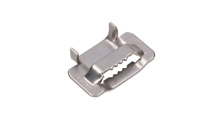 Klamerka stalowa do taśmy stalowej 20mm, z ząbkami Extralink