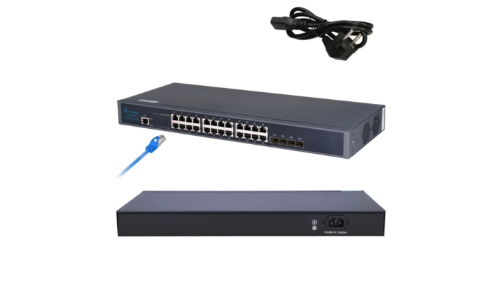 Switch 24x RJ45 1000Mb/s, 4x SFP+, L3, zarządzalny Extralink Chiron