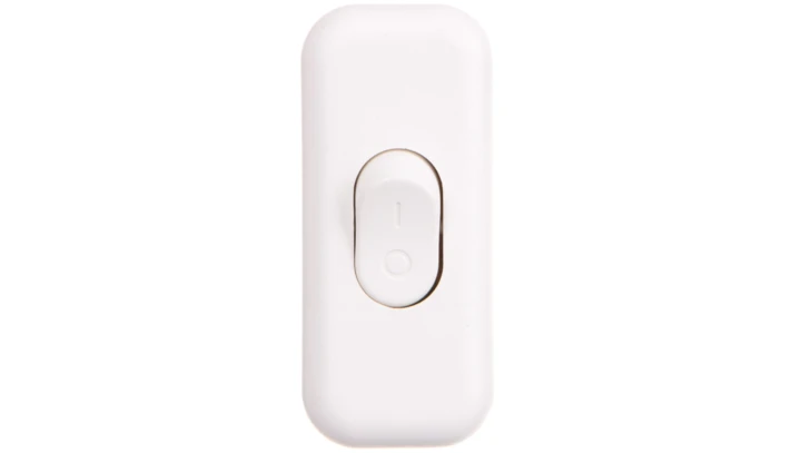 Wyłącznik kołyskowy przelotowy, 2-torowy, 2,5A, 250V WK-2P BIAŁY W-97747