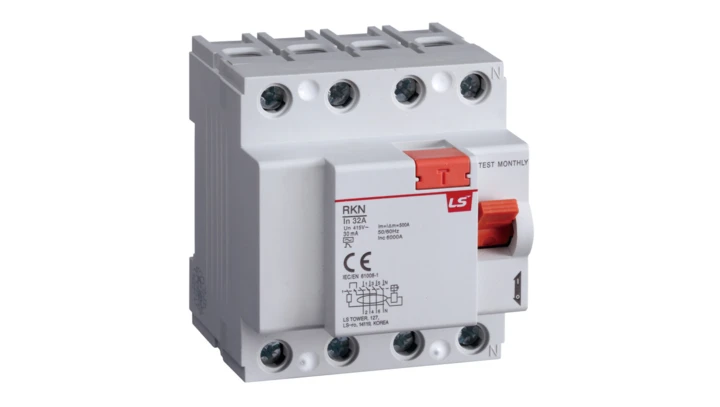 Wyłącznik różnicowoprądowy 4P 32A 0,1A typ AC RKN 4P 32A 100mA