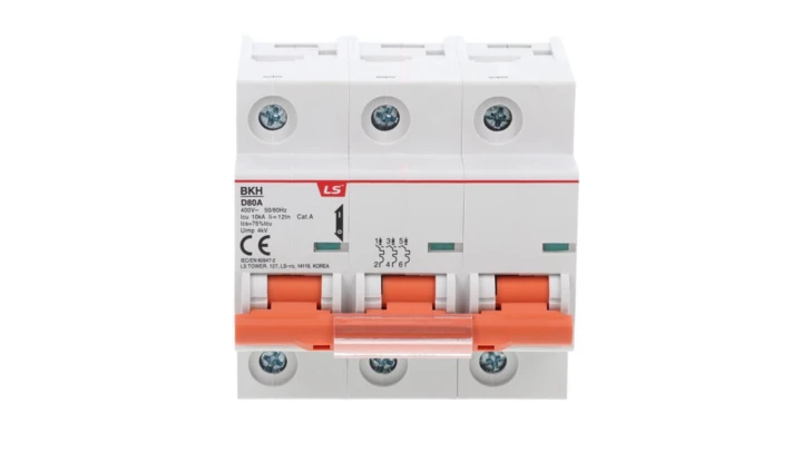 Wyłącznik nadprądowy 1,5 modułu 3P D 80A 10KA BKH 3P D80A 06110350R0