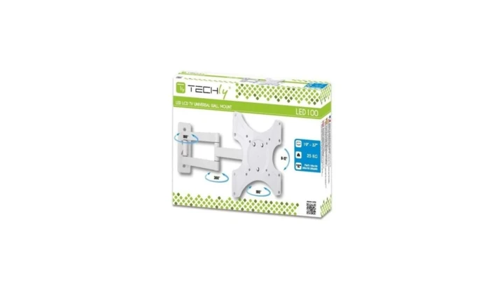 Uchwyt Ścienny TV LED/LCD 19-37 cali 25kg Obrotowy Biały
