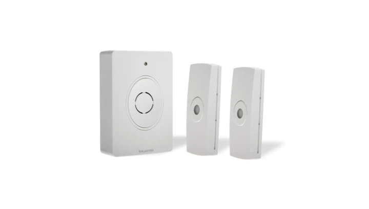 Dzwonek bezprzewodowy z dwoma pilotami, learning system, bateryjny, 38 dzwięków DB-1B/2P/B BIAŁY