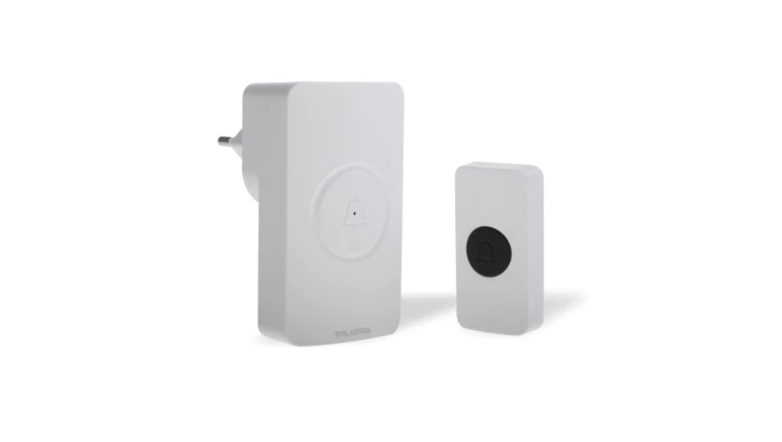 Dzwonek bezprzewodowy z pilotem, learning system, 230V, 38 dzwięków, DS-1B/B BIAŁY