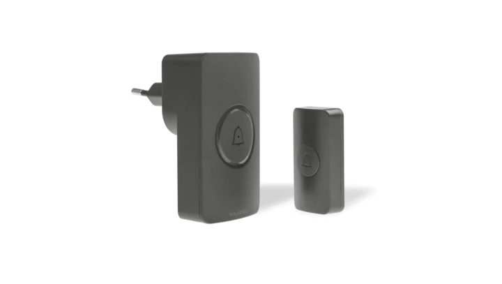 Dzwonek bezprzewodowy z pilotem, learning system, 230V, 38 dzwięków, DS-1B/C CZARNY