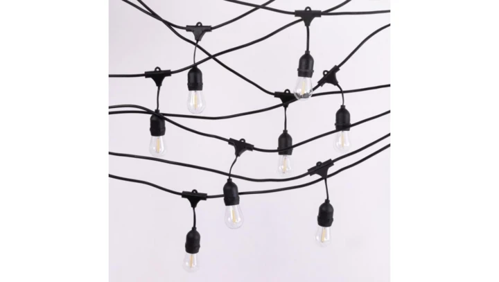 Solarna Girlanda Ogrodowa ZESTAW LED 10m + 10 żarówek filament G45 E27 50lm 2700K