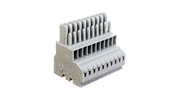 Gniazdo X-COM 2-przewodowe 10-biegunowe szare 769-130 /10szt./