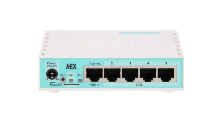 Router 5x RJ45 1000Mb/s, 1x USB MikroTik hEX RB750Gr3