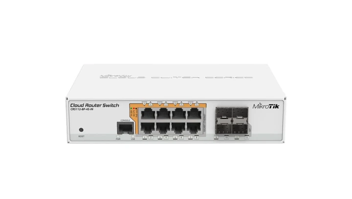 Switch 8x RJ45 1000Mb/s, 4x SFP MikroTik CRS112-8P-4S-IN