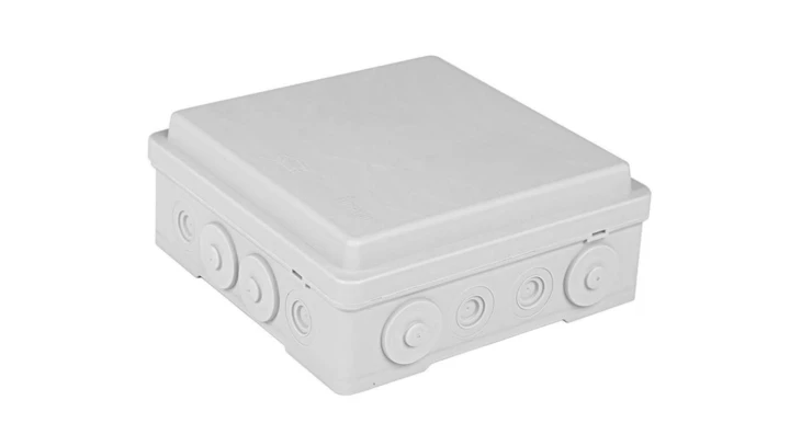 Puszka naścienna przyłączeniowa 130x52x130 mm, z 4 dławnicami, IP54, odporna na UV, NPP130 szara 35390002