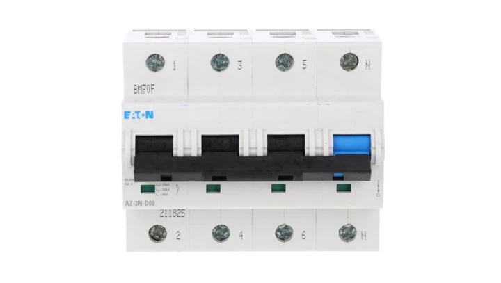 Wyłącznik nadprądowy 3P+N D 80A 20kA AC AZ-3N-D80 211825
