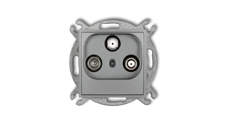 ICON Mechanizm gniazda abonenckiego 2 wyjścia SAT + TV srebrny metalik 7IGSN