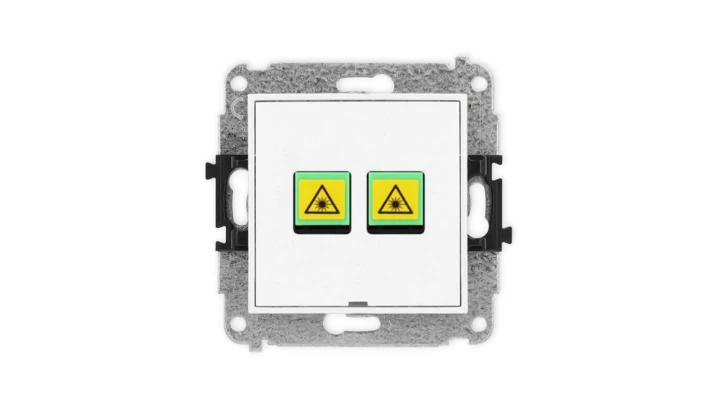 ICON Mechanizm gniazda światłowodowego/optycznego podwójnego, bez pola opisowego biały mat 25IGOPBO-2